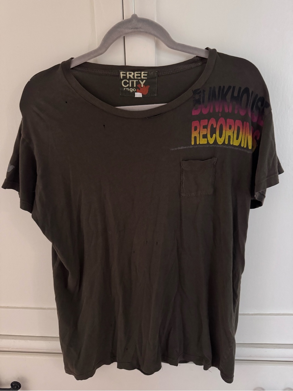 freecity Bunkhouse Recording distressed tee